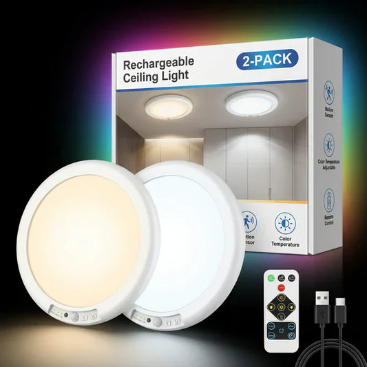 💡60% OFF This Week Promotions🎉Rechargeable Motion Sensor Ceiling Light with Remote（🔥Buy 2 Free Shipping🔥）