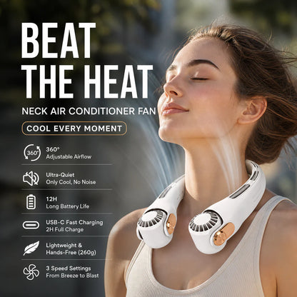 💨❄️SUMMER HOT SALE 69% OFF!🍃 Neck Air Conditioner Fan – Ultra‑quiet, 360° rotating, 3 speeds. Hands‑free cooling, long battery. Summer essential! 😎🌬️