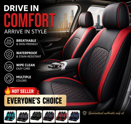 ⭐ 2026 Bestseller | 9-Pieces Full Set Universal Fit Leather Seat Covers | Refresh Your Car Interior 🔥