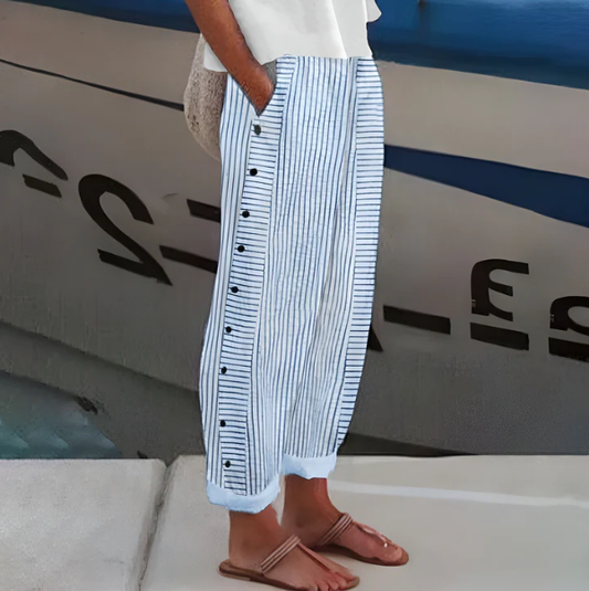 ☀️Summer Hot Sale 50% OFF!!🌿🌸Comfy Striped Side Pocket Pants