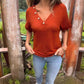 Women’s Stylish V-neck Short-sleeved Top