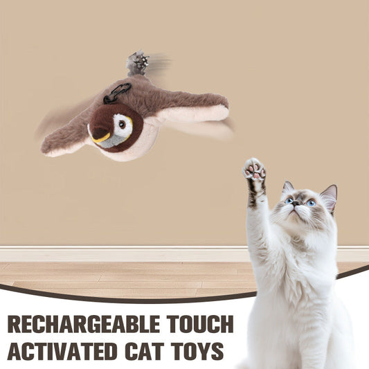 💥Hot Sale 49% OFF ONLY TODAY😻Rechargeable Touch Activated Cat Toys with Realistic Sounds Effects🐦