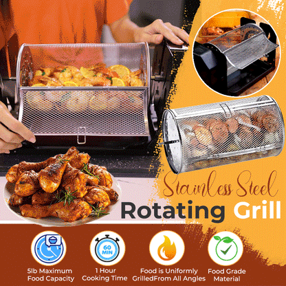🔥2025 Hot Sale 49% OFF🍗360° Stainless Steel Rotary Grill