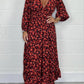 💃LAST DAY SALE 60% OFF🏝️Women Printed Sexy Deep V-neck Dress