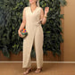 🌸Limited-Time Offer 60% OFF💝Women's Solid Color Casual V-Neck Tied Jumpsuit