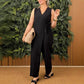 🌸Limited-Time Offer 60% OFF💝Women's Solid Color Casual V-Neck Tied Jumpsuit