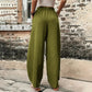 🏆LAST DAY SALE 49% OFF🔥Women's solid color pocket elastic trousers