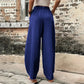 🏆LAST DAY SALE 49% OFF🔥Women's solid color pocket elastic trousers