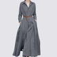 🎀Hot Sale 49% OFF🔥Retro Super Long Solid Color Shirt Dress