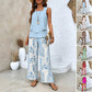🔥 Hot Sale 49% OFF🌺Women's Trendy Print 2 Piece Outfits Sleeveless Top & Pants