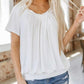 🔥Summer Hot Sale 49% OFF✨Women's Casual Pleated V-Neck Short-Sleeve Top