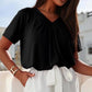 🔥Summer Hot Sale 49% OFF✨Women's Casual Pleated V-Neck Short-Sleeve Top