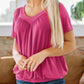 🔥Summer Hot Sale 49% OFF✨Women's Casual Pleated V-Neck Short-Sleeve Top