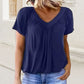 🔥Summer Hot Sale 49% OFF✨Women's Casual Pleated V-Neck Short-Sleeve Top