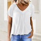 🔥Summer Hot Sale 49% OFF✨Women's Casual Pleated V-Neck Short-Sleeve Top