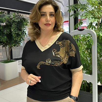 🔥Summer Hot Sale 49% OFF🔥Women's Casual Elegant Printed V-Neck Top