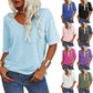 🔥Last Day 60% OFF🔥Women's Solid Color V-Neck T-shirt - 12 COLORS