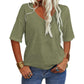 🔥Last Day 60% OFF🔥Women's Solid Color V-Neck T-shirt - 12 COLORS