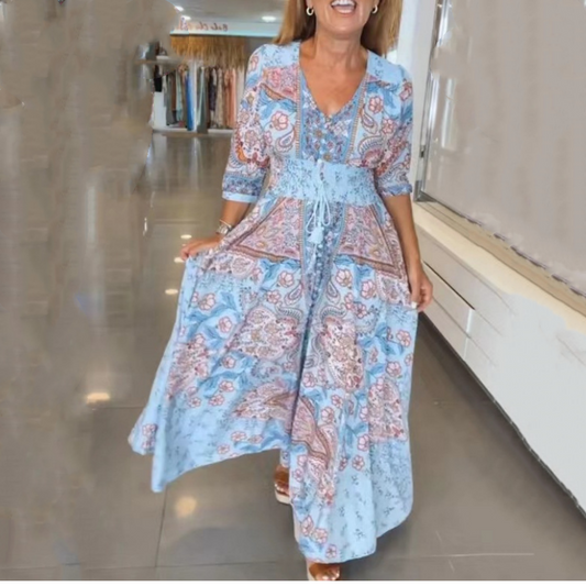 🎉Spring Hot Sale 60% OFF🔥 Elegant Long Floral Dress for Women