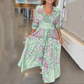 🔥Hot Sale 49% OFF🥰 Women’s Elegant Floral Drawstring Long Dress
