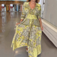 🔥Hot Sale 49% OFF🥰 Women’s Elegant Floral Drawstring Long Dress