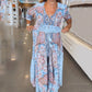 🔥Hot Sale 49% OFF🥰 Women’s Elegant Floral Drawstring Long Dress