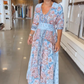 🔥Hot Sale 49% OFF🥰 Women’s Elegant Floral Drawstring Long Dress