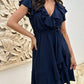 🩷Summer Hot Sale 49% OFF☀️Women's Elegant Waist Tie V-Neck Ruffle Dress