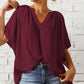 ✨Summer Hot Sale 49% OFf👗Women's Solid Color Summer Top with Batwing Sleeves and V-Neck