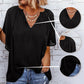 ✨Summer Hot Sale 49% OFf👗Women's Solid Color Summer Top with Batwing Sleeves and V-Neck