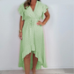 🔥Summer Day Hot Sale 49% OFF🔥Women's Resort Style V-Neck Polka Dot Ruffle Sleeve Dress