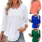 💥Summer Sale 49% OFF☀️Ruffled Round Neck Loose Fit Thin T-Shirt