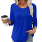 💥Summer Sale 49% OFF☀️Ruffled Round Neck Loose Fit Thin T-Shirt