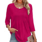 💥Summer Sale 49% OFF☀️Ruffled Round Neck Loose Fit Thin T-Shirt