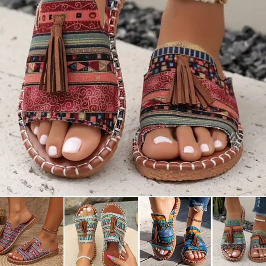 💥Final 3-hour Preferential Deal 💥✨Women's Boho Print Slide Sandals