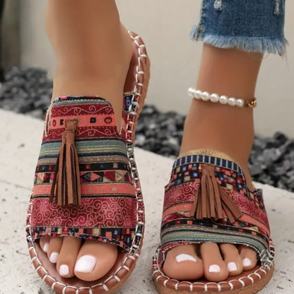 💥Final 3-hour Preferential Deal 💥✨Women's Boho Print Slide Sandals