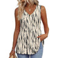 🌞HOT SALE 60% OFF👚Women's Print Flowy Sleeveless V Neck Peplum Tank Tops