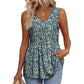 🌞HOT SALE 60% OFF👚Women's Print Flowy Sleeveless V Neck Peplum Tank Tops