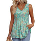 🌞HOT SALE 60% OFF👚Women's Print Flowy Sleeveless V Neck Peplum Tank Tops