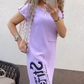 🌿Short Sleeve Side Slit Dress | Women's Loose Summer Essential💘Free Shipping