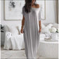 🔥Last Day Special 60% OFF💃Women's Off-Shoulder Batwing Sleeve Maxi Lounge Dress
