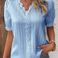 🩷Available in 10 colors❗💥V-Neck Plain Lace Elegant Shirt