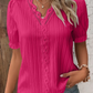 🩷Available in 10 colors❗💥V-Neck Plain Lace Elegant Shirt