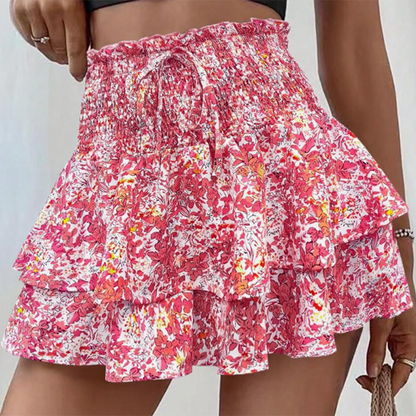 💥SUMMER HOT SALE 49% OFF💥Lightweight Slimming Floral Ruffle Tiered Skirt