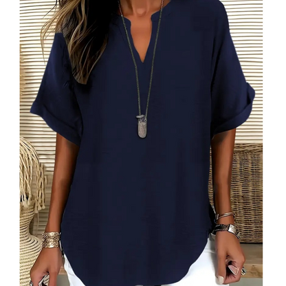 🌸Summer Hot Sale 60% OFF👕Fashion Loose Solid Color Short Sleeve Top