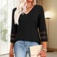 💥Last Day Special Sale 59% OFF💝2025 New Womens 3/4 Length Sleeve Tops Trendy V Neck T Shirts