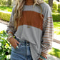 🍂Autumn New Arrival 50% OFF🔥Women’s Trendy Color Block Striped Long Sleeve T-Shirt
