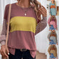 🍂Autumn New Arrival 50% OFF🔥Women’s Trendy Color Block Striped Long Sleeve T-Shirt
