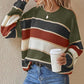 🍂Autumn Hot Sale 49% OFF🔥Women's Loose Striped Long-Sleeve Sweater