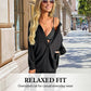 🍂Autumn Hot Sale 50% OFF🔥Women's Oversized Collared Deep V-Neck Top